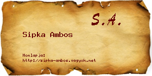 Sipka Ambos névjegykártya